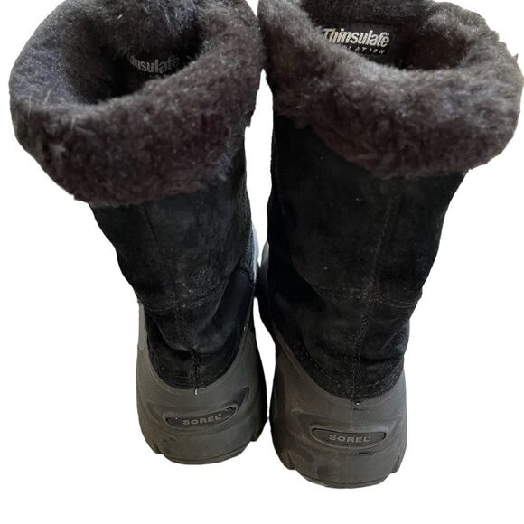 Sorel black suede Snow Bird Zip front boots, size 8 - Picture 5 of 8